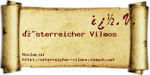 Österreicher Vilmos névjegykártya